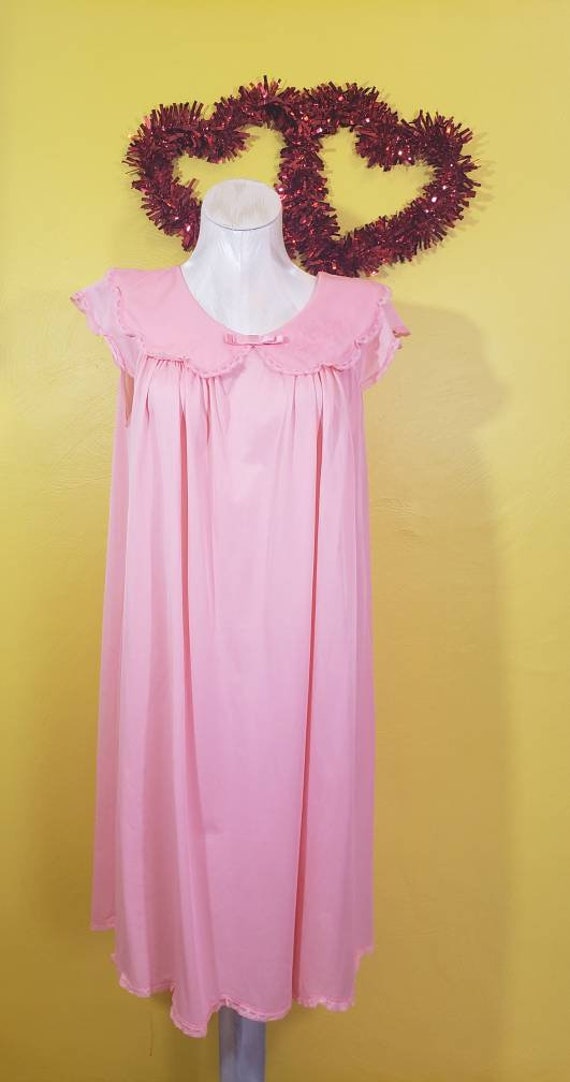 Vintage 50s 60s Shadowline Pink Nightgown Babydol… - image 2