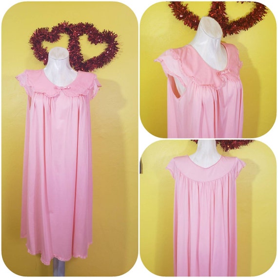 Vintage 50s 60s Shadowline Pink Nightgown Babydol… - image 1