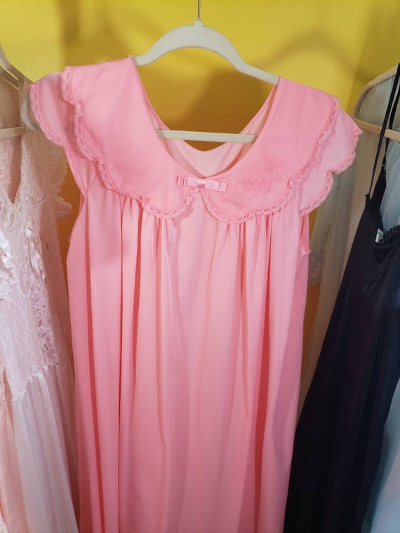 Vintage 50s 60s Shadowline Pink Nightgown Babydol… - image 6