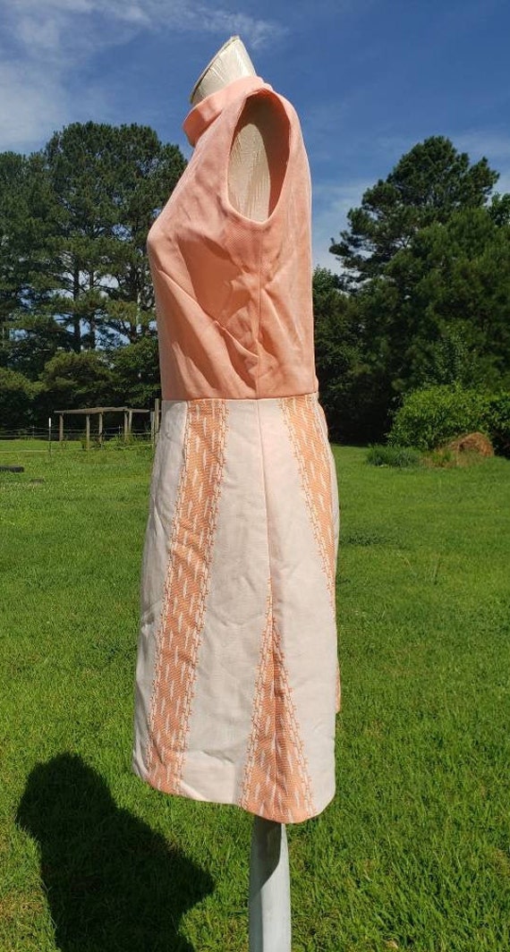 Vintage 60s to 70s Orange Sherbert Two Toned Dres… - image 7