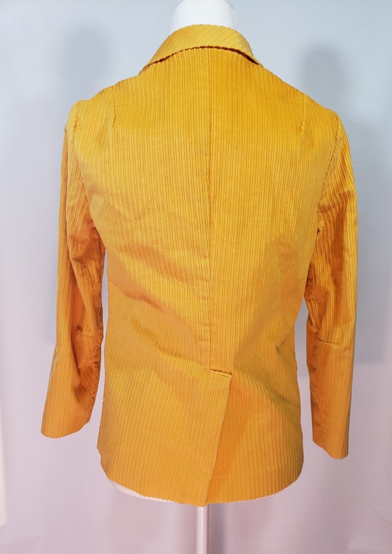 1950s 1960s Yellow Sz M Goldenrod Corduroy Blazer… - image 5