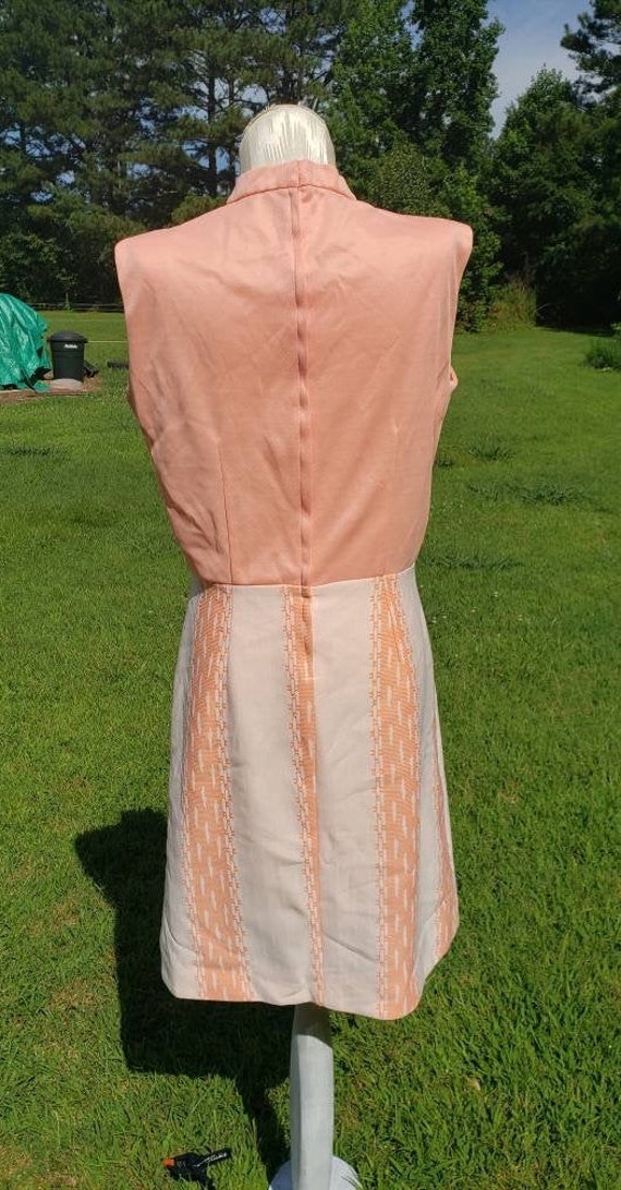 Vintage 60s to 70s Orange Sherbert Two Toned Dres… - image 8