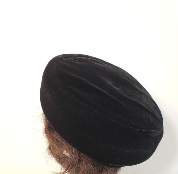 1950s Black Union Made Velour Hat - image 7