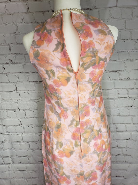 Stunning 50s S to M Cherry and Rose Linen Wiggle … - image 7