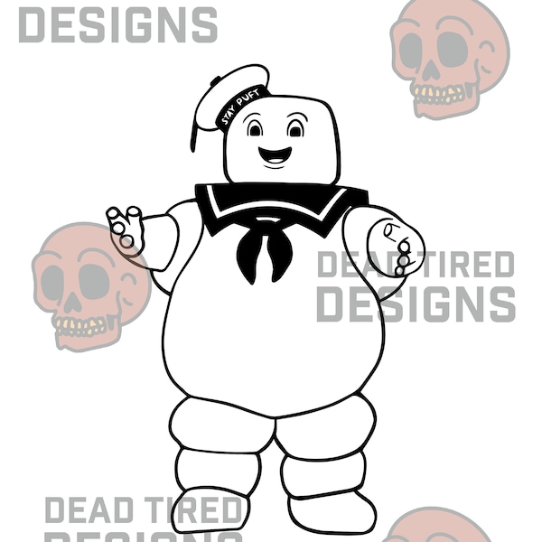 Stay Puft Marshmallow Man SVG, Ghostbusters SVG, Halloween SVG, Dead Tired Designs