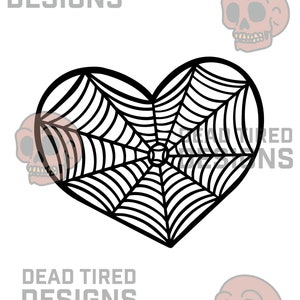 Spiderweb Heart SVG, Halloween SVG, Dead Tired Designs