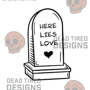Hier ligt liefde SVG, Valentijnsdag SVG, doodvermoeide ontwerpen