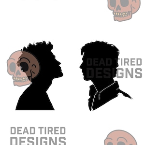 Stefan i Damon Silhouette SVG, Pamiętniki wampirów SVG, Programy telewizyjne SVG, Dead Tired Designs