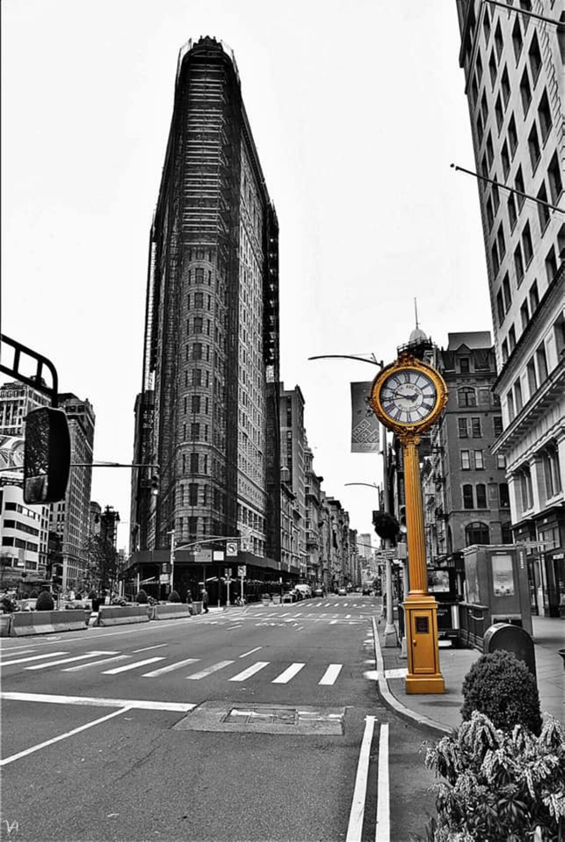 New York Flatiron Building golden Clock Manhattan Etsy