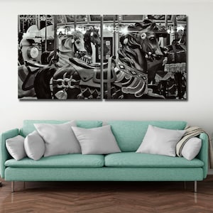New York City Brooklyn Bridge Park Janes Carousel 2 panel wall art