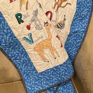 Alphabet de A à animaux de zoo - Bleu