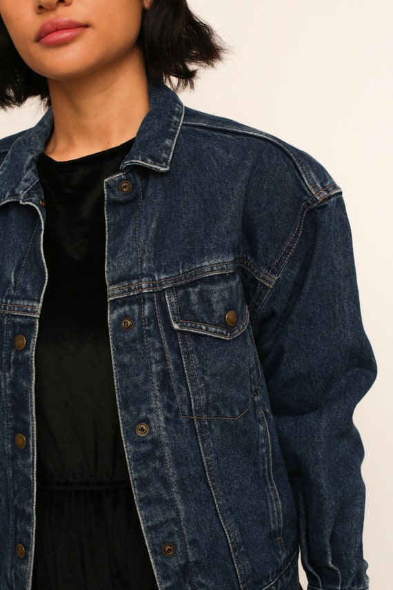 Vintage 1980s 80s Calvin Klein Dark Denim Jacket … - image 3