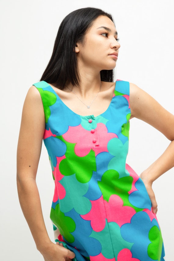 Vintage 1960s 60s Technicolor Psychedelic Floral … - image 3