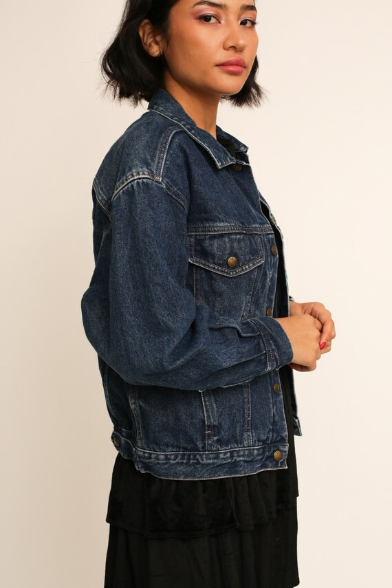 Vintage 1980s 80s Calvin Klein Dark Denim Jacket … - image 4