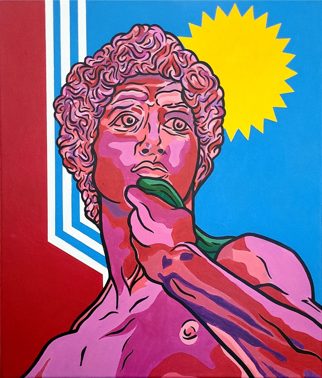 Statue of David With the Flag of Sioux Falls Etsy