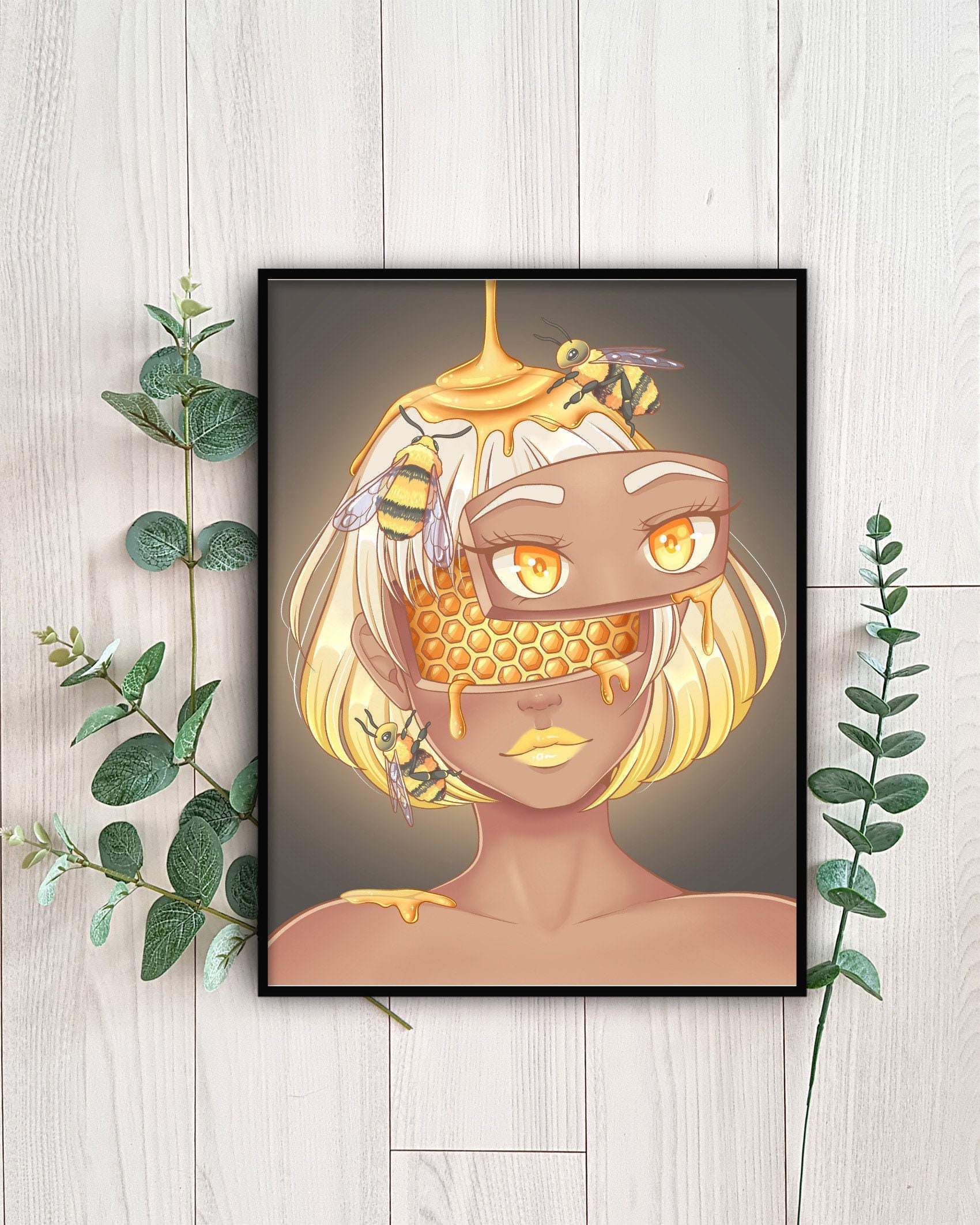 Hive Mind Art Print Kawaii Cute Art Aesthetic Manga Girl