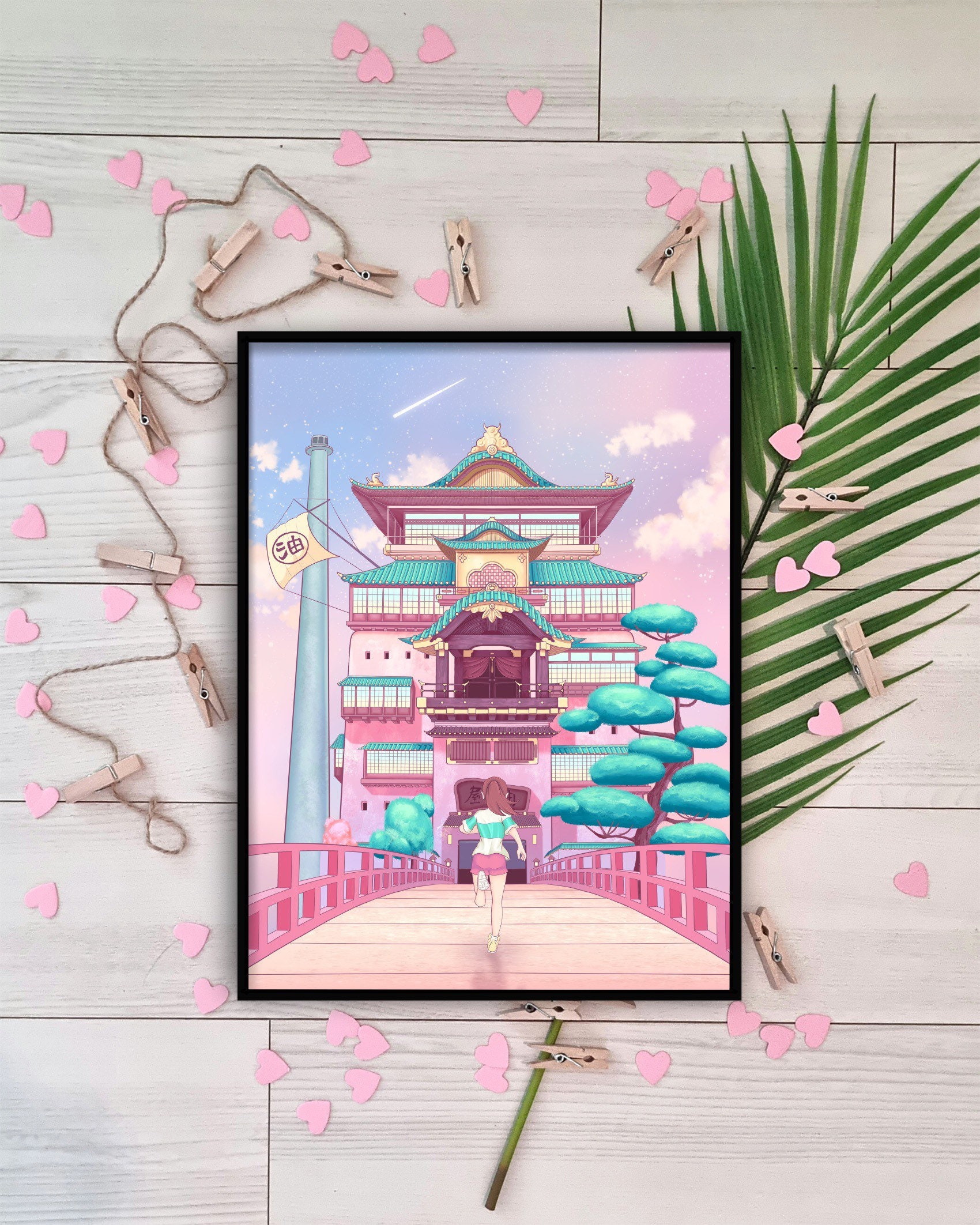 Pastel Vibes Anime Girl Art Print Kawaii Cute Art Aesthetic 