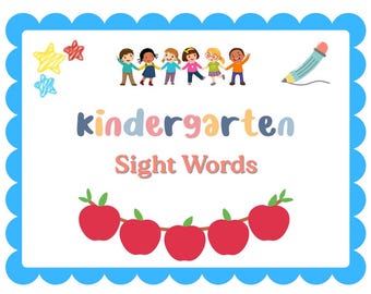 Kindergarten Sight Words Flashcards