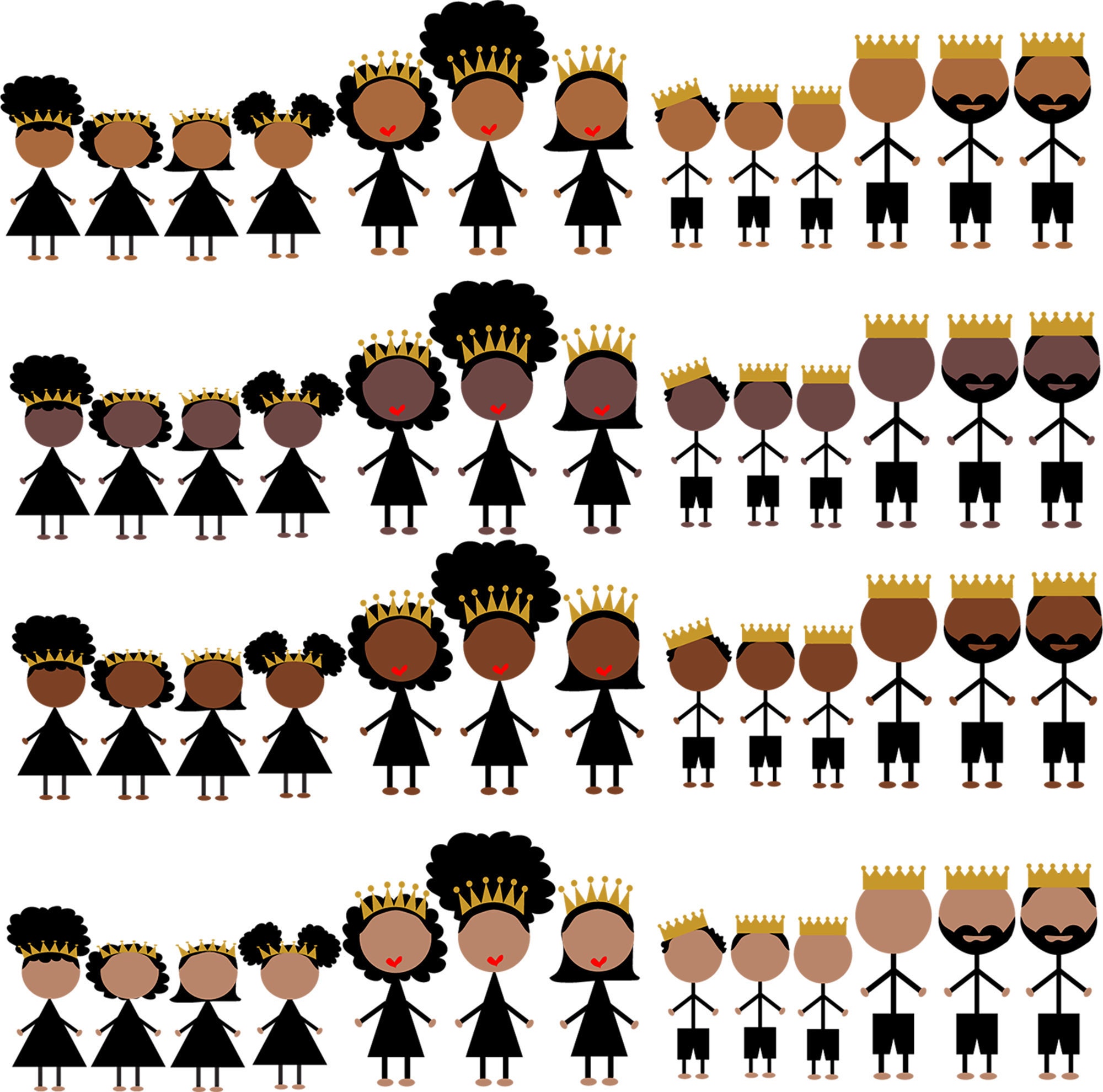 DIGITAL Black Family Car Decal Design all Brown Shades Etsy