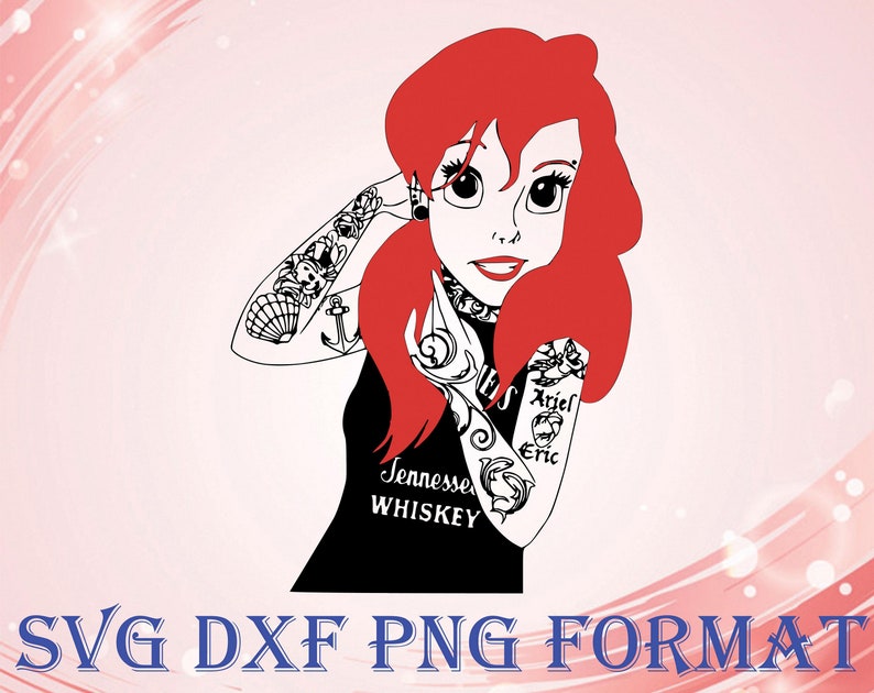 Ariel punk svg png dxf Little mermaid svg png dxf Disney | Etsy