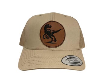 Gorra tipo camionero VelociGear Raptor / Gorra con parche de piel sintética auténtica / Gorra ajustable