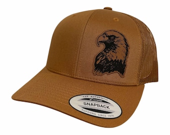 Migizi Gwayak American Eagle truckerpet | Hoed van echt leer met patch | Snapback: