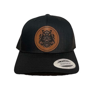 Silent Ronin Samurai Trucker Hat | Genuine Leatherette Patch Hat | Snapback