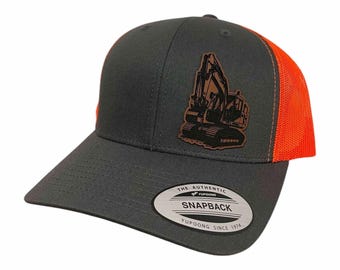 Titan of Dirt Excavator Trucker Hat | Genuine Leatherette Patch Hat | Snapback