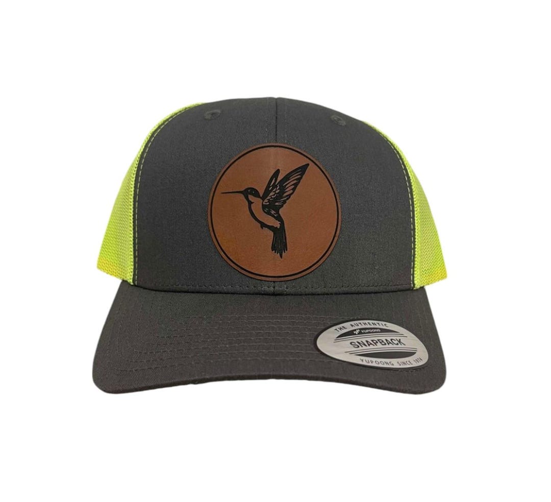 Hummingbird Trucker Hat | Genuine Leatherette Patch Hat | Snapback - Etsy