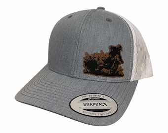 Braap Moto Savage Dirt Bike Trucker Hut | Echtes Kunstleder Flicken Hut | Druckknopf