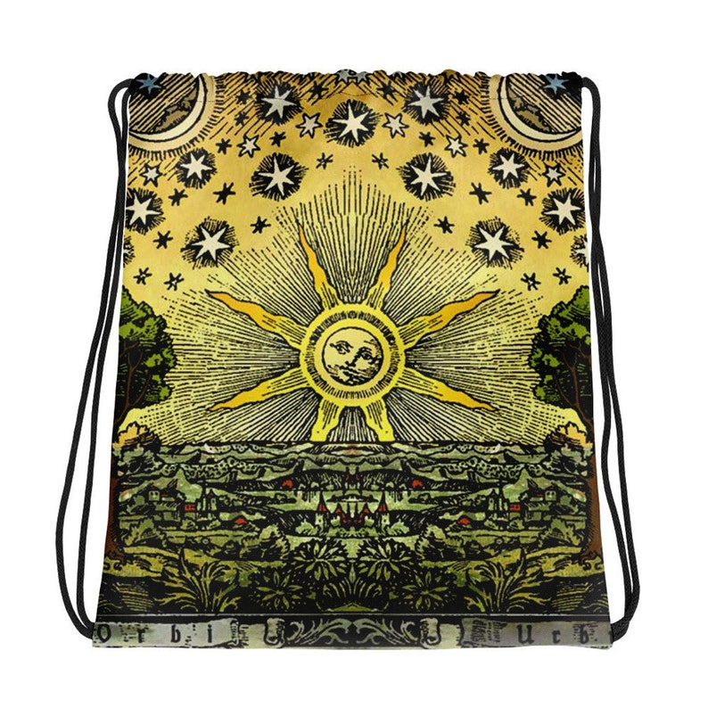 Sun Moon Stars Witch Bag Goth Bag Drawstring Backpack Women Etsy