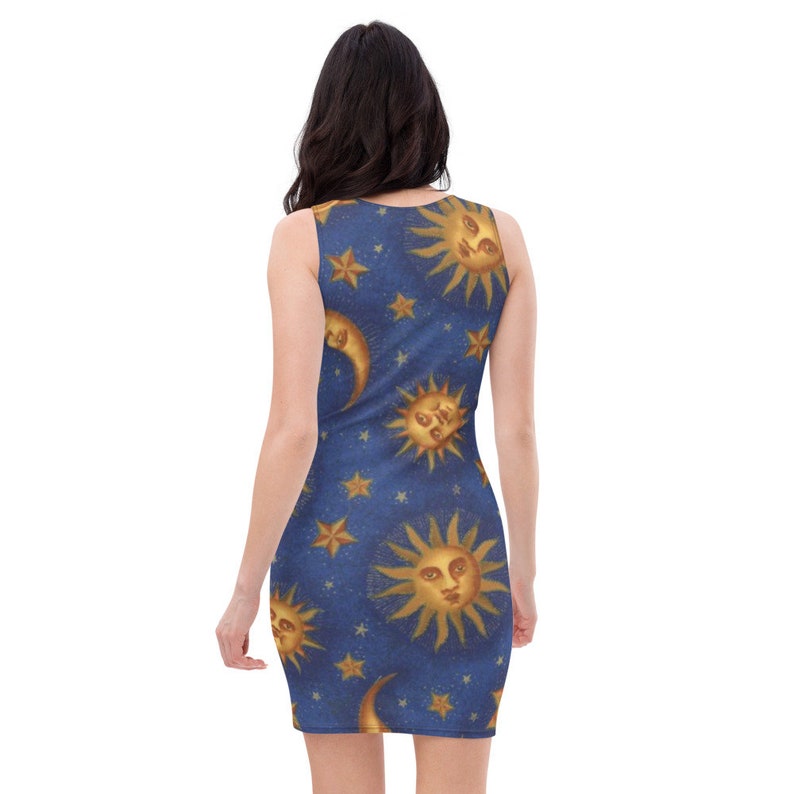 Celestial Dress Witch Dress Bodycon Dress Goth Dress Gothic Dress Pin Up Dress Pencil Dress Alchemy Star Dress Esoteric Pagan Dress