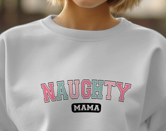 Pink Retro Christmas Unisex Crewneck Sweatshirt - Vintage Santa Holiday Apparel, Vintage Holiday Tees, Matching Family Shirts