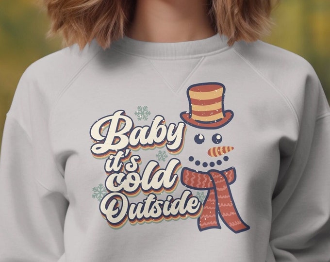 Baby its cold outsideTrendy Retro Vintage Christmas Apparel - Unique Festive Designs, Groovy Christmas Shirts, Vintage Christmas Apparel