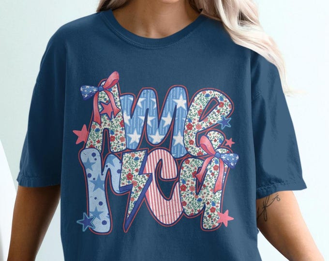 Comfort Colors America Shirt Women 4th of July Tshirt Independence Day Shirt Cute USA Shirt Patriotic Shirt for Fourth of July Tee Coquette