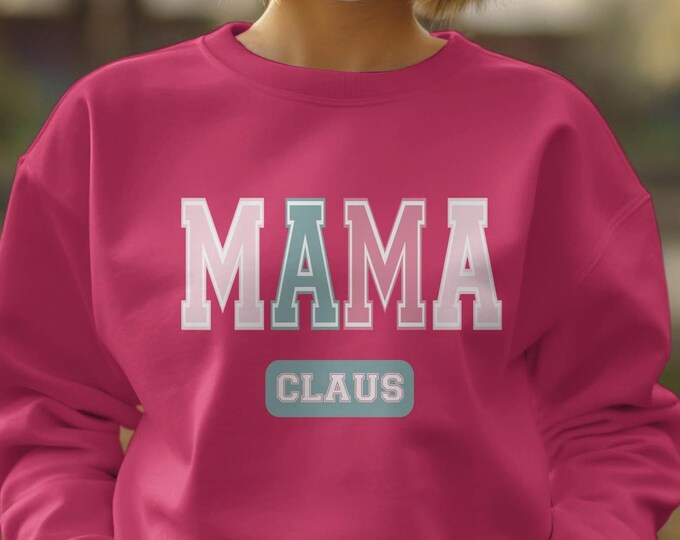 Mama Claus Pinkmas Sweatshirt Vintage Mama Holiday Apparel Retro Mama Claus Unisex Christmas Shirt Matching Family Shirt Gift for Mama