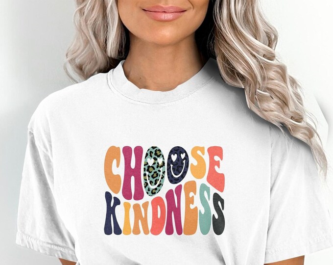 Comfort Colors Retro Choose Kindness shirt, Choose Kindness Shirt,  Groovy Shirt, Aesthetic Shirt, Cute Summer Shirt