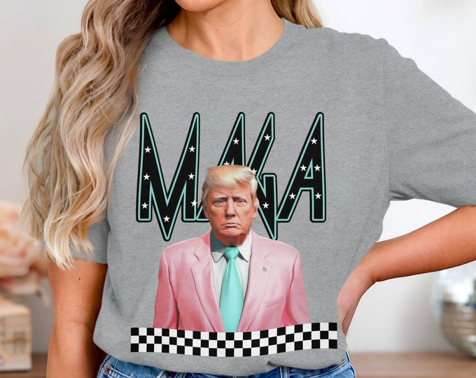 Funny Trump T-Shirt, Unique Political Shirt, Make America Great Again, Stylish Graphic Tee, Trump Pink Suit, Trendy Novelty Gift