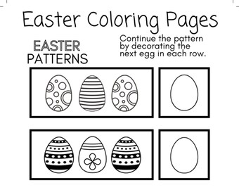 patrón de conejito de Pascua / página para colorear pdf / 16 páginas Libro para colorear Descarga digital / hojas para colorear / libro para colorear pdf / niños para colorear boo