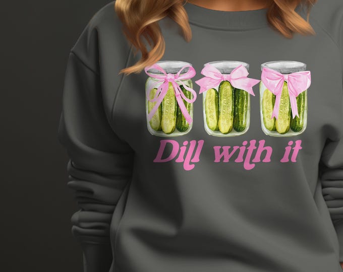 Coquette Aesthetic Retro Checkered Vintage Pickle Jar Sweatshirt Cute Graphic Novelty Top Summer Cozy Casual