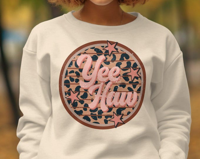 Yee Haw Sweatshirt, Western Graphic Sweatshirt, Vintage Style Yee Haw Sweater, Cowgirl Yee Haw Pullover, Retro Yee Haw Top, Yee Haw Attire