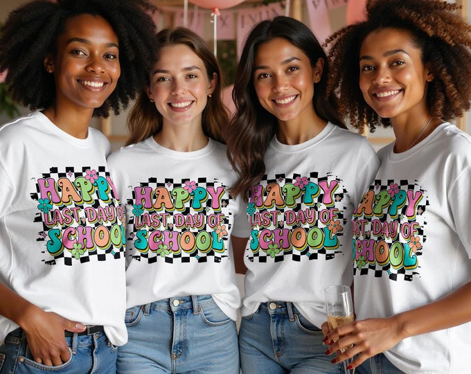 Happy Last Day Of School Shirt, Fun and Colorful School T-Shirt, End of School Year Gift, Student and Teacher Last Day Tee