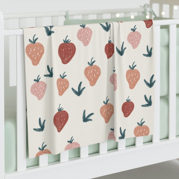 Boho Strawberry Muted Colors Swaddle Blanket Newborn Swaddle