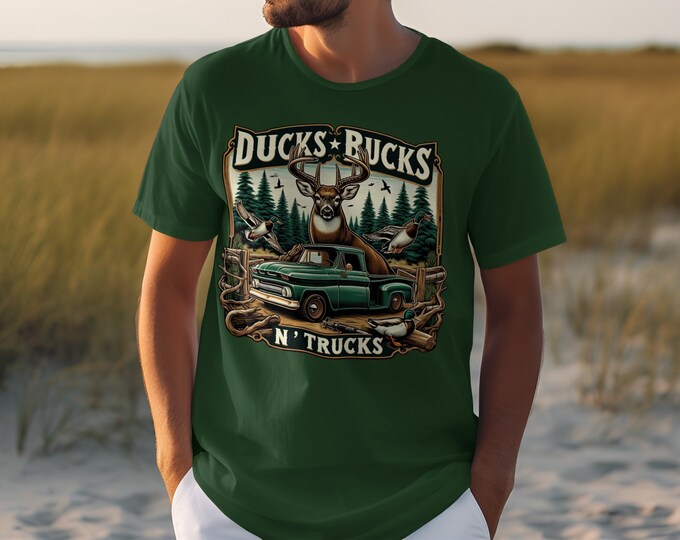 Ducks Bucks n' Trucks T-Shirt, Vintage Outdoors Graphic Tee, Fun Hunting Shirt, Perfect Gift for Hunters, Unique Apparel, Nature Design