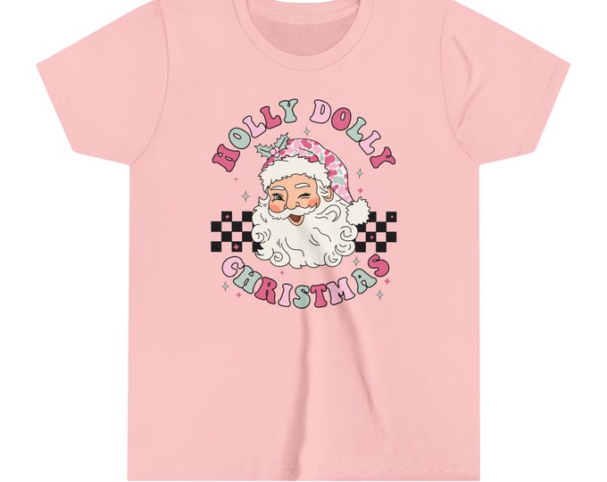 Holly Dolly Christmas Youth Short Sleeve Tee