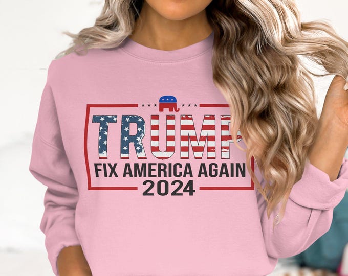 Trump Fix America Again 2024 T-Shirt, Election Campaign Tee, Patriotic Trump Shirt, Trump 2024 Rally Wear, Gift for Trump Supporter