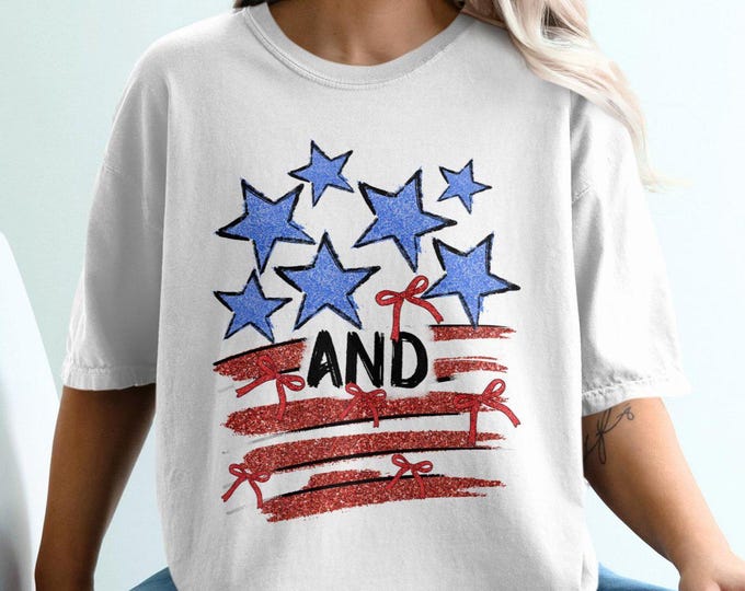 Patriotic Stars and Stripes T-Shirt, Fourth of July Graphic Tee, USA Independence Day Shirt, Red White Blue Design, American Pride