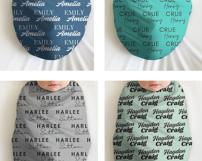 Personalized Baby Swaddle Blanket, Soft Newborn Blanket, Custom Baby Gift, Nursery Décor, Baby Shower Essential