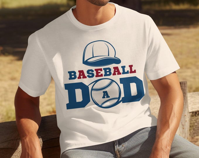 Baseball Dad T-Shirt, Classic Cap and Ball Design, Perfect Gift for Sports Fans