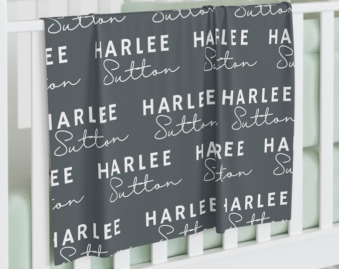 Personalized Baby Swaddle Blanket, Soft Newborn Blanket, Custom Baby Gift, Nursery Décor, Baby Shower Essential